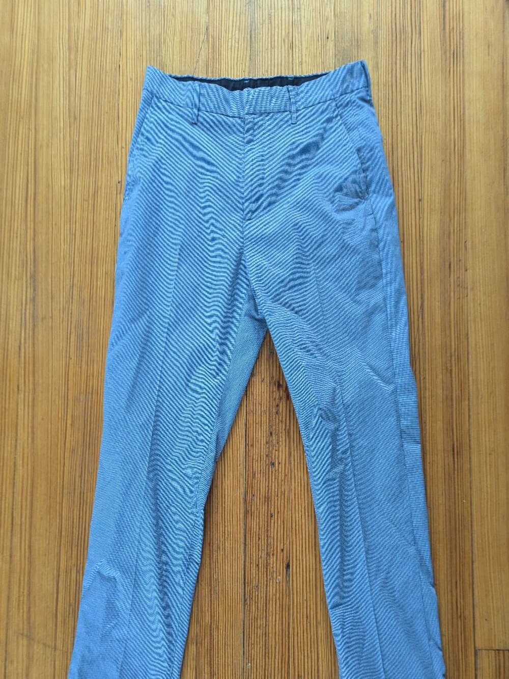 Bonobos Mens Slim Fit Easy Care Pants 33 x 32 Blue Micro Pattern Dress Trousers